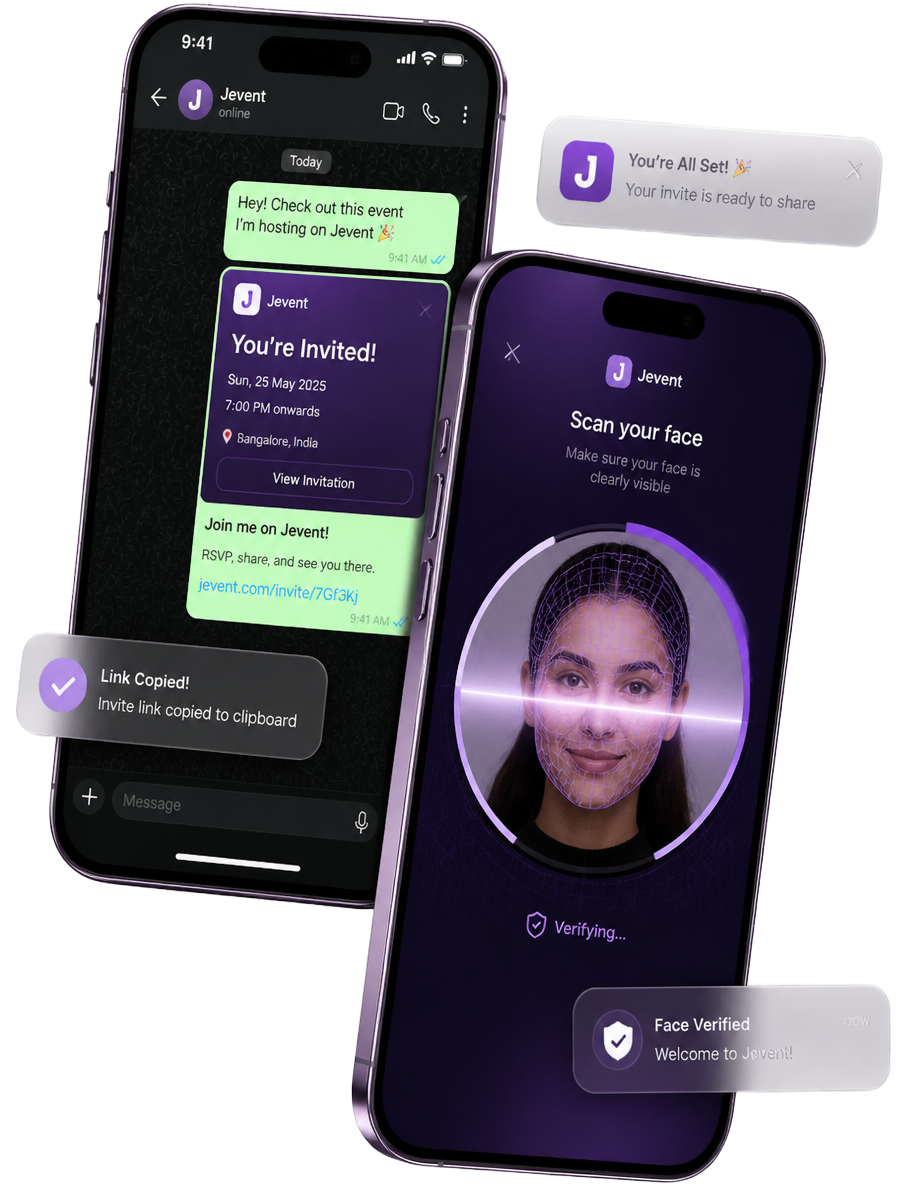 Envio de Link Convite pelo WhatsApp com reconhecimento facial